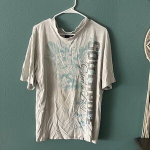 white and blue south pole Tee